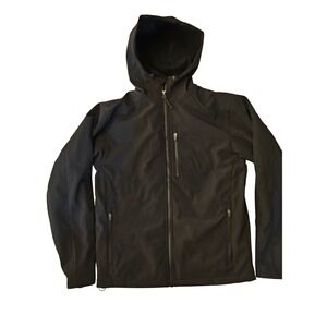 RedHead Mens Softshell Hooded Jacket Black Full Zip Fleece Lined 628RHF19-8399W